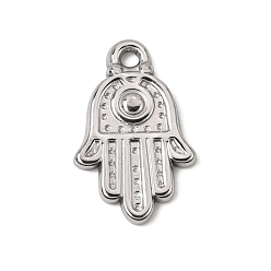 Edelstahl Farbe 304 Edelstahl Anhänger, Hamsa Hand Reize, Edelstahl Farbe, 20x12.5x2 mm, Bohrung: 1.8 mm
