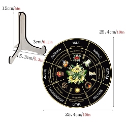 Бабочка Календарь на деревянном колесе, деревянная витрина, черный держатель подставка, стеллаж для хранения маятников в деревенском стиле, ведьма, бабочка, 254 мм