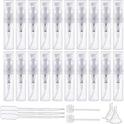 Прозрачный Наборы бутылочек с распылителем своими руками, с баллончиками из полипропилена (pp), пластиковые переносные пипетки, воронка и насос, прозрачные, 5.6x1.2 см, Емкость: 2 мл, 80 шт / комплект