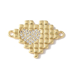 Прозрачный Подвески-сердечки с микропаве из латуни и кубическим цирконием, реальный 18 k позолоченный, долговечный, без кадмия и без свинца, стойки покрытие, прозрачные, 17x24.5x1.5 мм, отверстие : 1.6 мм