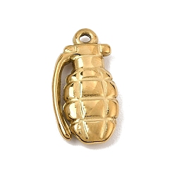 Chapado en Oro Real 18K 304 colgantes de acero inoxidable, encantos de granada, revestimiento de iones (ip), real 18 k chapado en oro, 19.5x10.5x3.5 mm, agujero: 1.3 mm