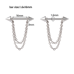 Cone 304 штанги из нержавеющей стали с цепями, цвет нержавеющей стали, конус, 16 мм