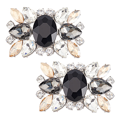 Реактивный Самолет 2шт. пряжки для обуви из сплава со стразами, съемное украшение для обуви, прямоугольные, струя, 60x39x12 мм