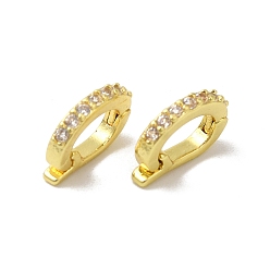 Настоящее золото 18K Латунные микро проложить кубического циркония раз за застежками, без свинца и без кадмия, долговечный, реальный 18 k позолоченный, 8.5x7x2 мм