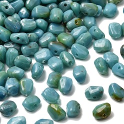 Темно-бирюзовый Непрозрачные акриловые бусины, имитирующие драгоценные камни, самородки, темные бирюзовый, 9x7x5.5 мм, отверстие : 1.5 мм, Около 2500 шт / 500 г