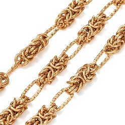 Золотой 304 звенья узловой цепи из нержавеющей стали, несварные, с катушкой, золотые, 18x6x6 mm и 11x6x1 mm