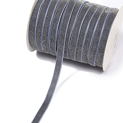 Шифер Серый Односторонние бархатные ленты с блестящей пудрой, аксессуары для одежды, шифер серый, 3/8 дюйм (10 мм), 100 ярдов / ролл