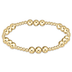 Golden Bohemia Brass Round Beaded Stretch Bracelets, Golden, 6.89 inch(17.5cm)