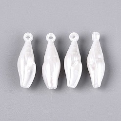 Кремово-белый Абс пластмассовые жемчужные подвески, формы раковины, кремово-белые, 30x9x9 мм, отверстие : 2 мм, Около 515 шт / 500 г