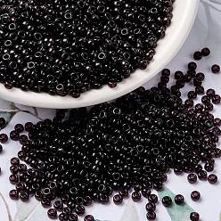 (RR2402) Transparent Extra Dark Smoky Amethyst Миюки круглые бусины рокайль, японский бисер, (rr 2402) прозрачный экстра темный дымчатый аметист, 8/0, 3 мм, отверстие : 1 мм, Около 2111~2277 шт / 50 г