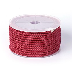 (123L) Белый крем непрозрачный блеск Полиэстер плетеный шнур, огнеупорный кирпич, 3 мм, около 8.74 ярдов (8 м) / рулон