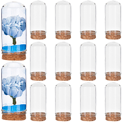 Прозрачный Купол из прозрачного стекла, декоративная витрина, Террариум в форме колокольчика с пробковым основанием, арка, прозрачные, 30x69 мм, внутренний диаметр: 25 мм, 12 шт / коробка