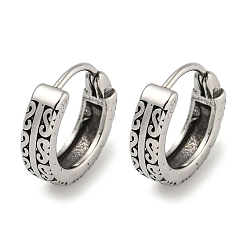 Античное Серебро 316 серьги-кольца из хирургической нержавеющей стали, кольцо, античное серебро, 14.5x4 мм