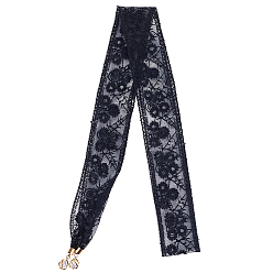 Черный 1Повязки на голову из полиэстера и хлопка для женщин, чёрные, 1425x46x0.8 мм