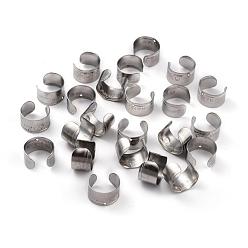 Нержавеющая Сталь Цвет Устойчивы к потускнению 304 фурнитура для ушей из нержавеющей стали, с дырой и словом счастливы, цвет нержавеющей стали, 11x7 мм, отверстие : 1 мм