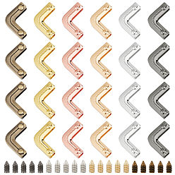 (52) Непрозрачная лаванда 24 шт. 6 стили цинковый сплав кошелек декоративная кромка фурнитура, защита углов сумки, с винтами, l-образный, разноцветные, 18x33x7 мм, отверстие : 2.5 мм, 4 шт / стиль