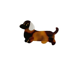 Сиена Заколки для волос из ацетата целлюлозы (смолы) для собак из кожи аллигатора, с железным зажимом, заколка для волос без следов челки для женщин и девочек, цвет охры, 50x30 мм