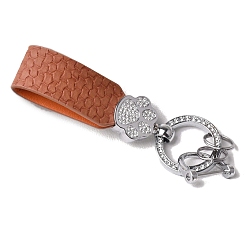 Шоколадный Сплав цинка брелок, горный хрусталь и искусственная кожа, отпечаток лапы, цвет шоколада, 11x2.3 см