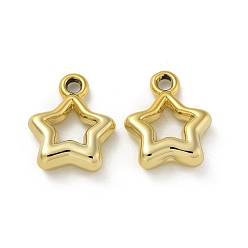 с Золотистым Покрытием Покрытие акриловые подвески, с петлей, звезда, с золотым покрытием, 20x16.5x6 мм, отверстие : 2.2 мм