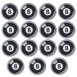 Sports 15Pcs Sports Series Enamel Pin, Painting Alloy Badge for Backpack Clothes, Billiards, 25.5mm