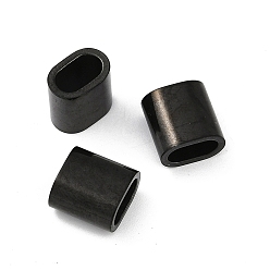 Черный Цвет Металла 304 из нержавеющей стали бусы, прямоугольные, металлический черный , 10x10x6.5 мм, отверстие : 7x4 мм