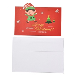 Angel & Fairy Christmas Theme Greeting Cards, with White Blank Envelopes, Xmas Gifts Cards, Red, Fairy Pattern, 100x140x0.3mm
