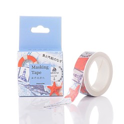 Farbig Meeresthema DIY Scrapbook dekorative Papierbänder, Klebebänder, Farbig, 15 mm, 10 m / Rolle, 1 Rolle / Karton