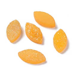 Gold Natural Druzy Agate Cabochons, Dyed, Horse Eye, Gold, 14x7x3mm