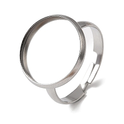 Нержавеющая Сталь Цвет 304 регулируемые кольцевые компоненты из нержавеющей стали, настройки круглого кольца, цвет нержавеющей стали, лоток : 16 мм, 18 мм, внутренний диаметр: 19 мм