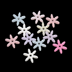 (52) Непрозрачная лаванда Рождественские пластиковые бусины, имитация желе, снежинка, разноцветные, 13x11.5x7.5 мм, отверстие : 1.8 мм, Около 2500 шт / 500 г