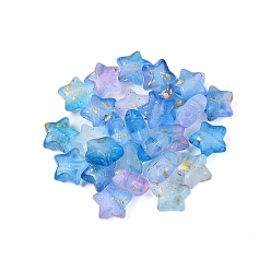 Васильковый Бисера матовым акриловым, золотая фольга, звезда, васильковый, 9x10x5 мм, отверстие : 1.6 мм