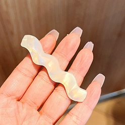 Снежный Заколки для волос из кожи аллигатора, аксессуары для волос для женщин и девочек, волна, снег, 66 мм