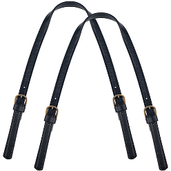 Черный 2шт. регулируемый ремешок для сумки из искусственной кожи, с застежками, для аксессуаров для замены сумок, чёрные, 65~71x1.5x0.3 см