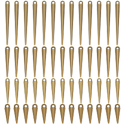 Antique Bronze 80Pcs 4 Styles Tibetan Style Alloy Pendants, Cone Charms, Antique Bronze, 15.5~49.5x4.5~5mm, Hole: 1.8~2.5mm, 20pcs/style