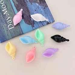 (52) Непрозрачная лаванда Непрозрачные акриловые подвески, подвески в форме раковины, разноцветные, 43.1x20.8x17.1 мм, отверстие : 2.5 мм