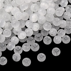 Weiß Backfarbe Glasperlen, Cateye Katzenauge Imitat, Runde, Ton zwei, weiß, 3x4 mm, Bohrung: 1.4 mm, ca. 13333 Stk. / 1000 g