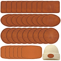 Mixed Shapes 36Pcs 4 Styles PU Leather Labels, for DIY Jeans, Bags, Shoes, Hat Accessories, Mixed Shapes, 63~76x50.5~63.5x1mm, 9pcs/style