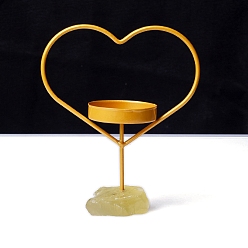Сердце Металлические подсвечники, с натуральными цитриновыми основаниями, сердце, 170x70 мм