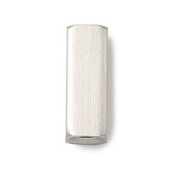 Нержавеющая Сталь Цвет 304 шарики из нержавеющей стальной трубы, прямоугольные, цвет нержавеющей стали, 16x6x6 мм, отверстие : 2.5 мм