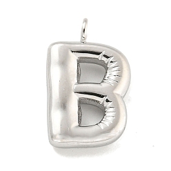 Letter B Не тускнеющие 304 подвески из нержавеющей стали, буквенное очарование, цвет нержавеющей стали, В письме, 16.5x10x3 мм, отверстие : 2 мм