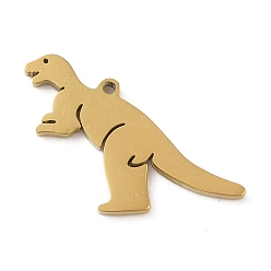 Золотой 5 шт. 201 подвески из нержавеющей стали, лазерная резка, очарование динозавра, золотые, 11.5x14.5x1 мм, отверстие : 0.8 мм