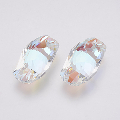 Солнечный Свет K 9 подвески из стеклянного горного хрусталя, имитация австрийский хрусталь, граненые, прямоугольные, солнечный свет, 30x18~18.5x10~10.5 мм, отверстие : 1.6 мм