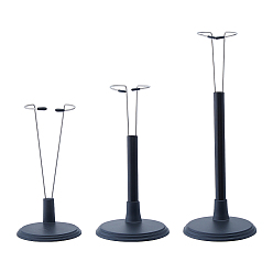 Черный 12 наборы 3 стили пластиковые с железной подставкой для кукол для моделей, игрушки, фигурки, чёрные, готовое изделие: 6.95~9.95x6.15~9.95x11.25~28 см, 4 наборы / стиль