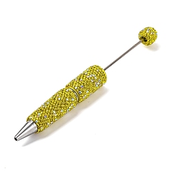 Цитрин Железная ручка из бисера, шариковая ручка, с полимерной глиной горный хрусталь, для индивидуальной ручки с ювелирными бусинами, цитрин, 145x15 мм