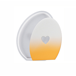 White Easter Egg with Heart Shape Candle Holder Silicone Molds, For Scented Candle Making, White, 14.3x11.1x1.3cm