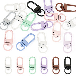 (52) Непрозрачная лаванда 15поворотные застежки из окрашенного сплава, поворотный карабин-лобстер, разноцветные, 32x12x5.5 мм, отверстие : 6x9 мм, 15 шт / комплект