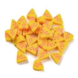 Золотистый Бусины из полимерной глины , сыр, золотые, 9.5x10.5x4.5 мм, отверстие : 1.8 мм