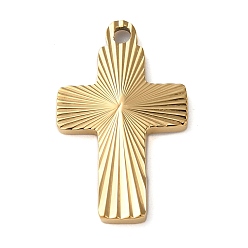 Золотой Ионное покрытие (ip) 304 подвески из нержавеющей стали, крест очарование, золотые, 22x13x1.9 мм, отверстие : 1.6 мм