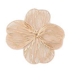 Light Gold Железный шарик крышки, гравированные металлические украшения, цветок, золотой свет, 36x36x1.2 мм, отверстие : 0.9 мм