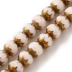 (404) Непрозрачное AB Кислое яблоко Непрозрачные сплошные цветные стеклянные бусины, граненые, круглые, цветочный белый, 8 мм, отверстие : 1 мм, около 40 шт / нитка, 11.42 дюйм (29 см)